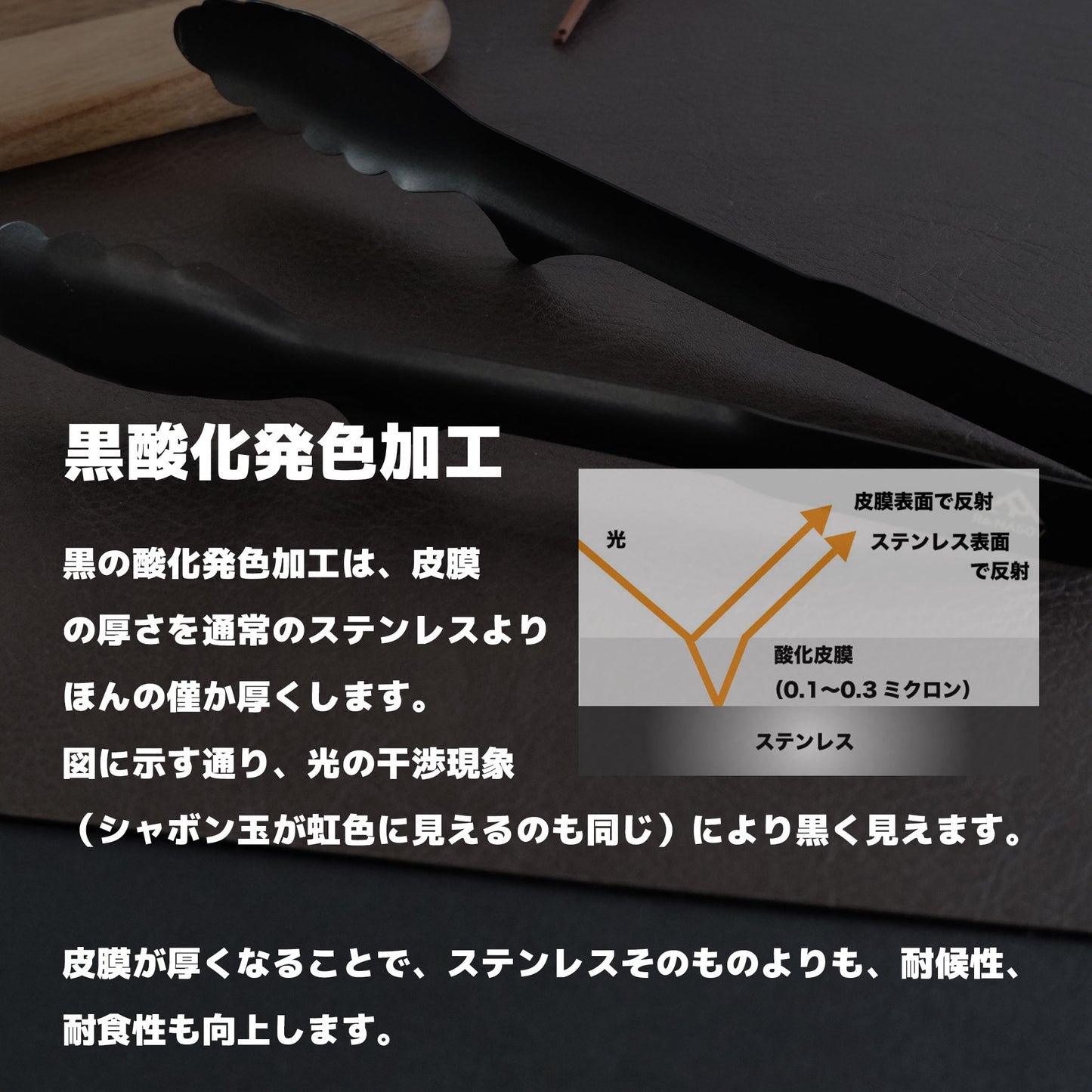 【送料無料】Re:NASOV(レナソブ) 漆黒の24トング|新素材 ステンレス|黒酸化発色加工|食洗機対応|燕三条製 - OTONA-MONO