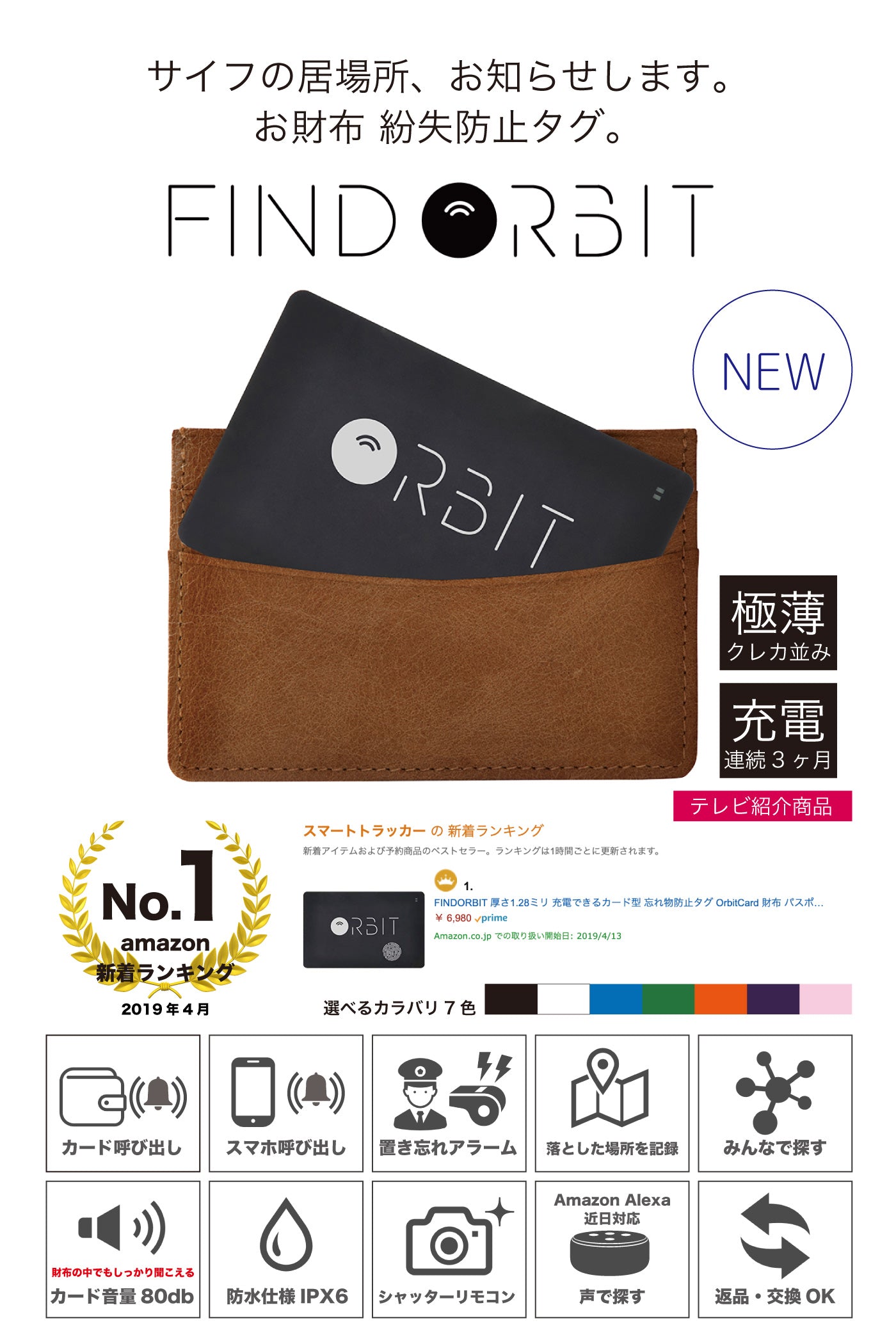 紛失防止タグ FINDORBIT orbit card - OTONA-MONO